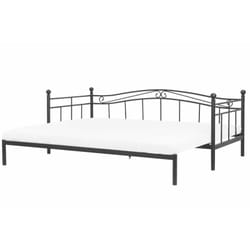 Letto Metallo Nero Allungabile Rete a Doghe Classico 90 - 180 x 200 cm Tulle