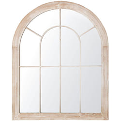 Beliani - Specchio da parete in metallo beige 69 x 89 cm effetto antico tradizionale forma di finestra vintage Embry