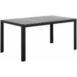 Tavolo da Giardino in Alluminio Grigio e Nero a 6 Posti Stile Moderno Como