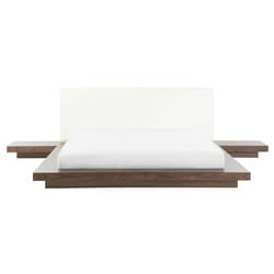 Beliani - Letto in Legno Marrone Stile Giapponese 2 Comodini 160 x 200 cm Zen