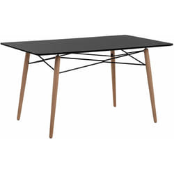 Tavolo da Pranzo Legno Chiaro Piano Nero Moderno Scandinavo 140 x 80 cm Biondi