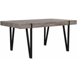 Tavolo da Pranzo Piano Legno Scuro Gambe in Metallo Nero 150 x 90 cm Adena