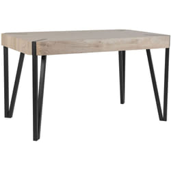 Tavolo da Pranzo Piano in Legno Tortora Gambe in Metallo Nero 130 x 80 cm Cambell