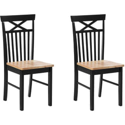 Set di 2 Sedie da Pranzo Nere con Legno Chiaro in Stile Tradizionale Houston
