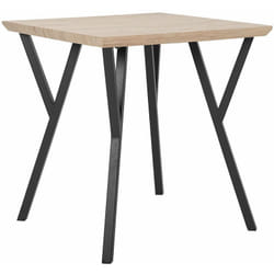 Tavolo da Pranzo Piano in Legno Chiaro Gambe in Metallo Nero 70 x 70 cm Bravo