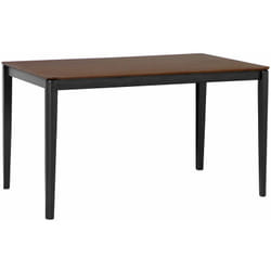 Tavolo da Pranzo Rettangolare Legno Scuro Gambe Metallo Nero 135 x 80 cm Cedar