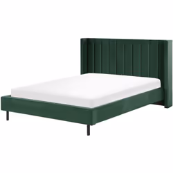 Elegante letto matrimoniale in velluto. Porta l'eleganza in camera da letto con questo letto con rete a doghe dal design cont ...