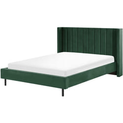 Letto matrimoniale in velluto verde scuro 160x200 cm Villette