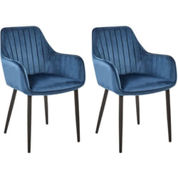 Set di 2 sedie da pranzo in velluto blu marino Wellston