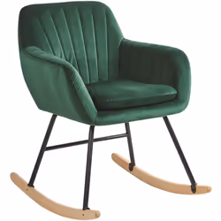 Poltrona a dondolo moderna in tessuto. Questa poltrona a dondolo offre uno stile classico e comfort estremo durante la lettur ...