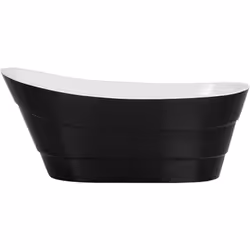 Vasca da bagno freestanding ovale in acrilico bianco con esterno nero. Quest'elegante e moderna vasca da bagno freestanding, ...
