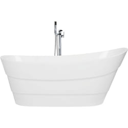 Beliani - Vasca da Bagno Freestanding Acrilico Bianco Ovale con Anti Straripamento Buenavista