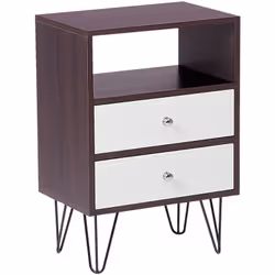 Bellissimo comodino per camera da letto . Elegante comodino realizzato in MDF effetto legno scuro, che non è solo decorativo, ...