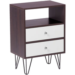 Beliani - Comodino con due cassetti legno scuro/bianco Arvin