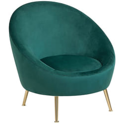 Sedia in velluto verde smeraldo Langa