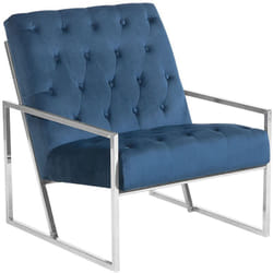Poltrona in velluto blu Harstad