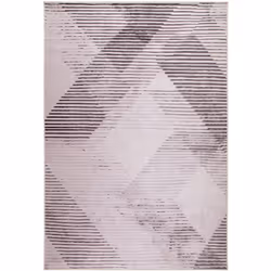 Tappeto rettangolare con motivo irregolare rosa. Apri le porte all'arte con questo tappeto in stile contemporaneo. Realizzato ...