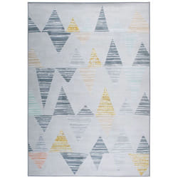 Beliani - Tappeto a motivi triangolo giallo-grigio 160 x 230 cm Yayla