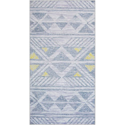 Beliani - Tappeto motivo geometrico grigio-giallo 80 x 150 cm Kargi