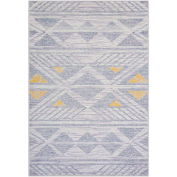 Beliani - Tappeto motivo geometrico grigio-giallo 140 x 200 cm Kargi
