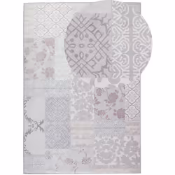 Tappeto rettangolare con varie tonalità di colore grigio. Questo tappeto porterà un tocco di eleganza al soggiorno o alla cam ...