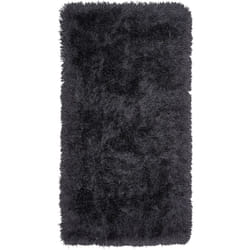 Tappeto pelo lungo 80 x 150 cm Nero Cide