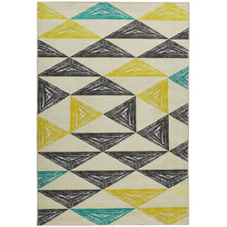 Beliani - Tappeto a motivi triangolari grigio-giallo-verde menta 140 x 200 cm Kalen