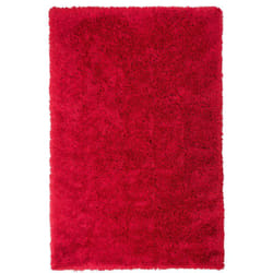 Tappeto pelo lungo 140 x 200 cm rosso Cide
