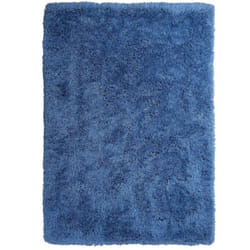 Tappeto pelo lungo 160 x 230 cm Blu Cide