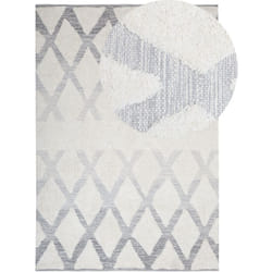 Beliani - Tappeto shaggy pelo lungo beige e grigio 140 x 200 cm Pendik