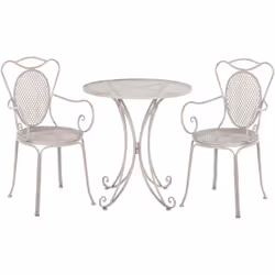 Moderno tavolino e 2 sedie da giardino grigio. Questo set da bistrot in ferro con un tavolo e due sedie è perfetto per un pic ...