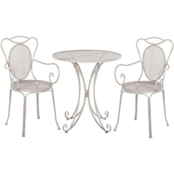 Beliani - Set da Esterno 3 pezzi Tavolino 2 Sedile in ferro Grigio Shabby Chic Cilento