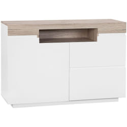 Credenza laminata in color legno chiaro/bianco Marlin