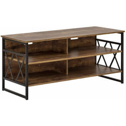 Porta tv Aspetto Legno Scuro e Metallo con Ripiani 57 x 120 x 51 cm Carlisle