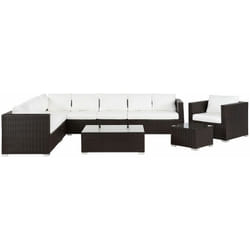 Set da giardino 8 posti in rattan marrone Xxl