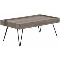 Tavolino con Piano Aspetto Legno Marrone Taupé Piedini a v 60 x 100 cm Welton