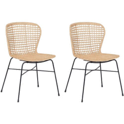 Set di 2 sedie da pranzo in rattan color naturale Elfros