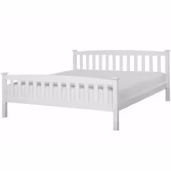 Letto super king size in color bianco. Rendi la stanza da letto ancora più comoda con questo letto con rete a doghe dal desig ...