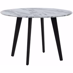 Tavolo rotondo con effetto marmo . Goditi bei momenti con i tuoi cari con questo elegante tavolo da pranzo dall'aspetto effet ...