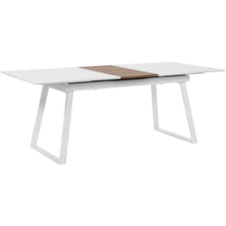 Tavolo da Pranzo Allungabile Bianco con Gambe Legno Nero 160 x 90 cm Kaluna