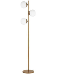 Beliani - Lampada da terra con base in oro a 3 punti luce Wadi