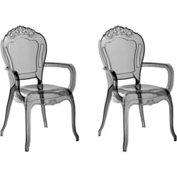 Set di 2 Sedie da Pranzo Moderne in Plastica Nera Trasparente Vermont ii