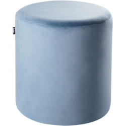 Pouf in velluto color azzurro Lovett