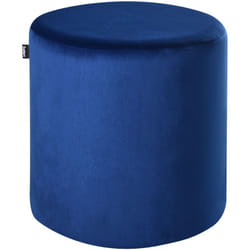 Pouf in velluto color blu scuro Lovett