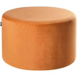 Pouf in velluto color arancione Millen