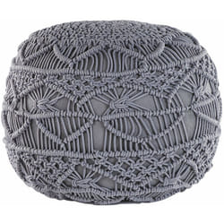 Pouf in tessuto grigio 40x40cm Kayseri