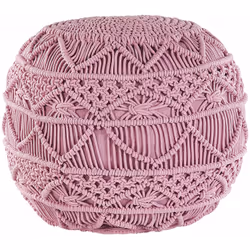 Moderno poggiapiedi sferico in cotone rosa. Un pouf davvero speciale che catturerà gli sguardi di chiunque. Perfetto per esse ...