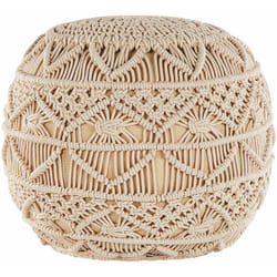 Pouf in tessuto beige 40x40cm Kayseri