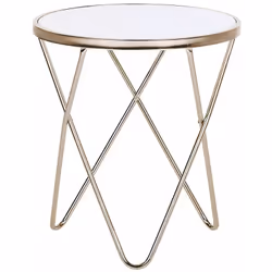 Elegante tavolino con piano in vetro e struttura in metallo. Questo bellissimo tavolino dal look originale, rinnoverà ogni so ...