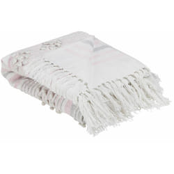 Beliani - Coperta in Cotone Acrilico Rosa Camera da Letto Elegante 125 x 150 cm Kaman